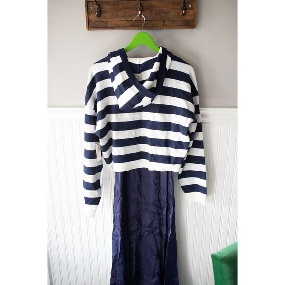 Anthropologie The Gemini Twofer Sweater Dress Set Long-Sleeve Hooded Medium - Picture 4 of 4